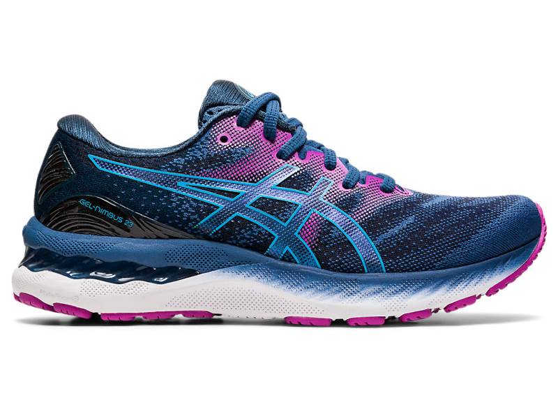 Sapatilhas Running Asics GEL-NIMBUS 23 Wide Mulher Azuis Escuro, 0972A474.396